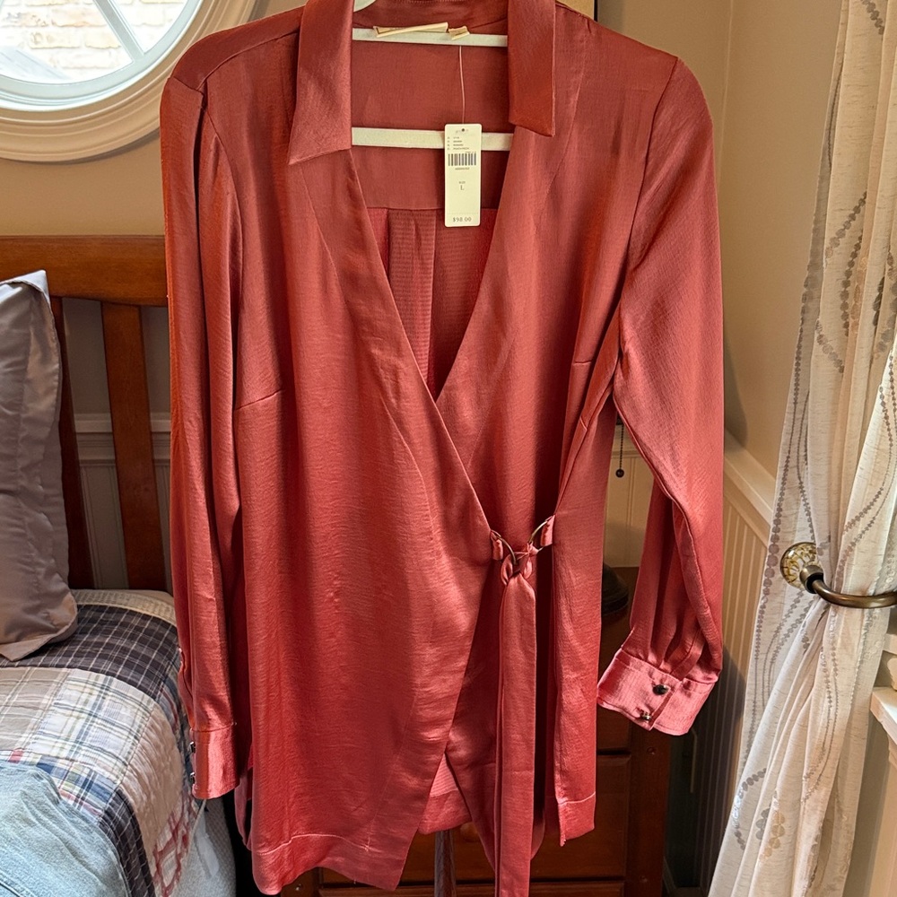 Anthropologie Terracotta Tunic Blouse